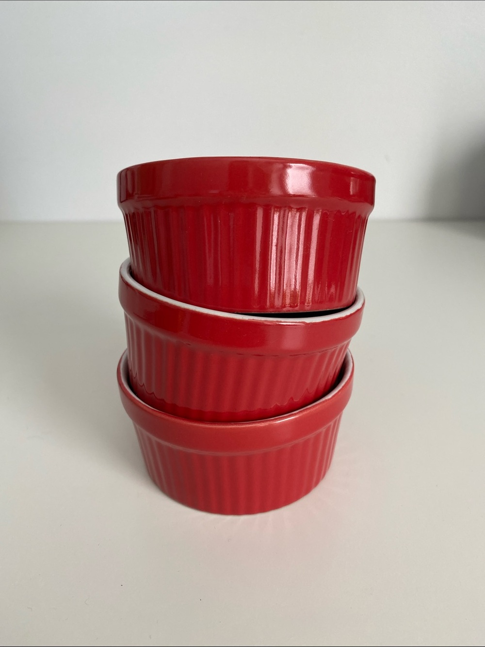 Red Ceramic Ramekin Set - Home Kitchen
